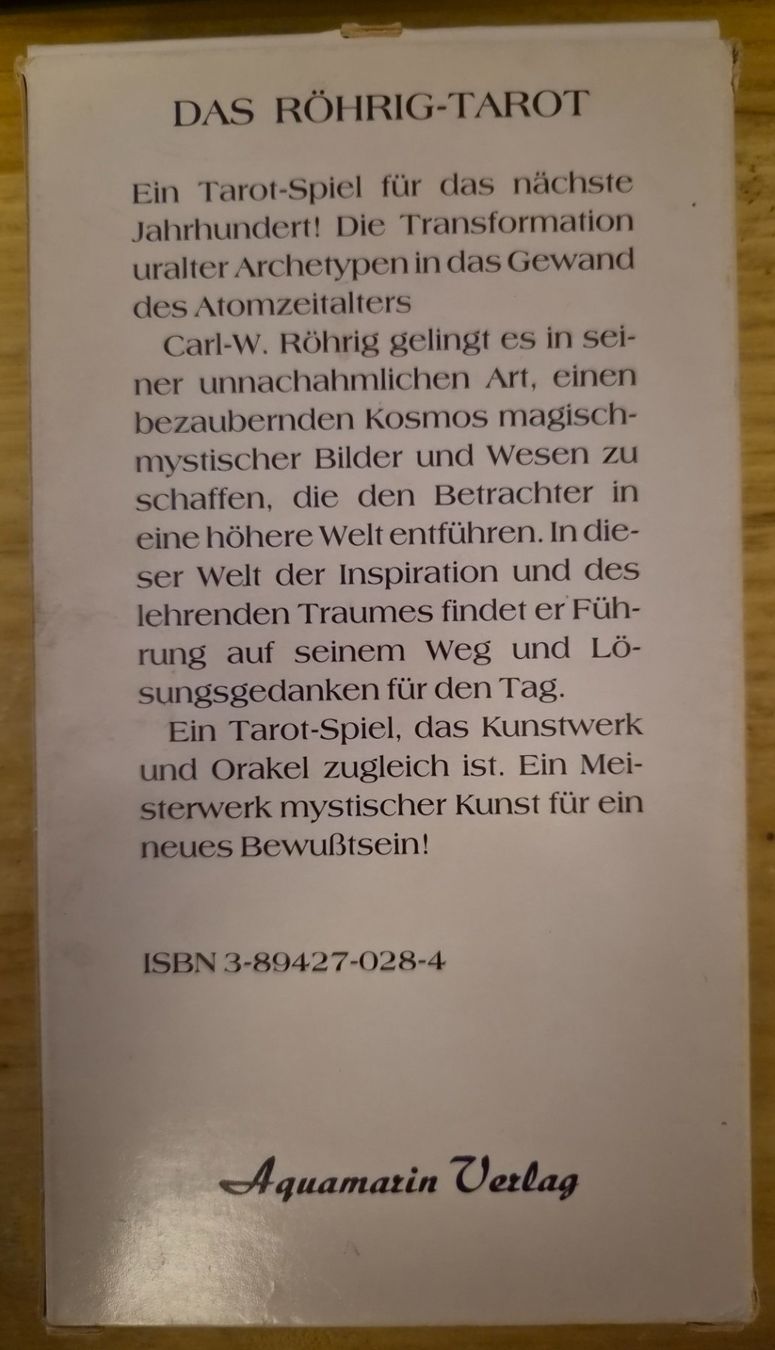 Giochi: Carl-W. Röhrig - Das Röhrig-Tarot – Nuovo (secondo la descrizione) da Münchenbuchsee venduto da mausi1966 2