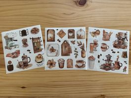 Sticker Aufkleber Scrapbook Kaffee Coffee Nostalgie 6