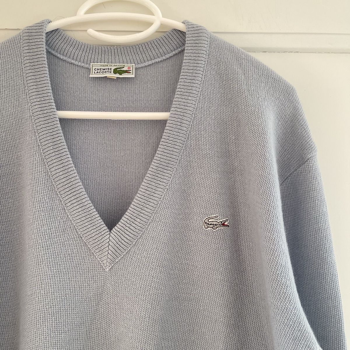 Lacoste Maglioni & Felpe: Vintage Lacoste V-Ausschnitt-Pullover, gr. 5, Hellblau – Nuovo (secondo la descrizione) da Bern venduto da dek_7bjd 1