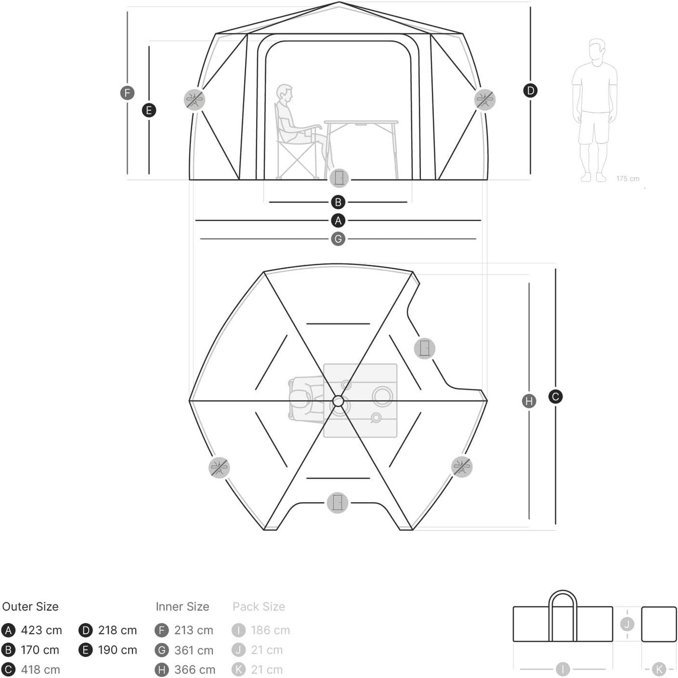 Tende & Padiglioni: Qeedo Quick Hub Hex faltbar Pavillon – Nuovo e nell'imballaggio originale da Bottighofen venduto da zaap 5