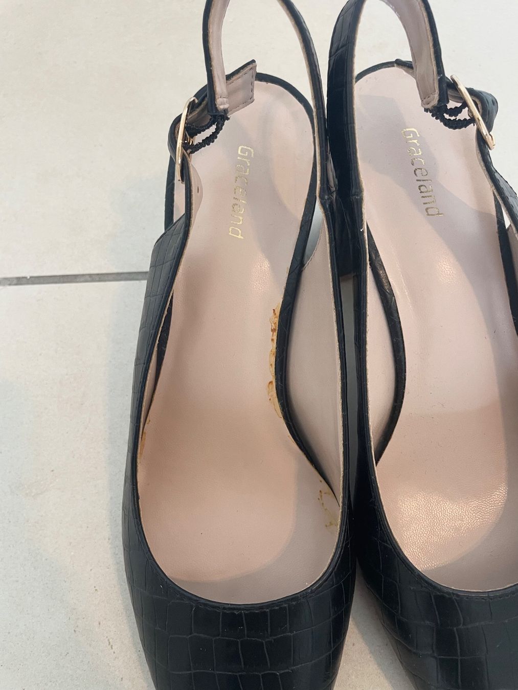 Graceland Scarpe da donna: Escarpins slingback noirs effet crocodile - Taille 38 – Usato da Geneve venduto da Margot_22 6