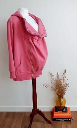 Seraphine Pinker Umstands- & Babytrage-Hoodie (Grösse S)