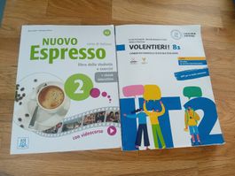 Italian Textbooks Volentieri B1 and Nuovo Espresso 2