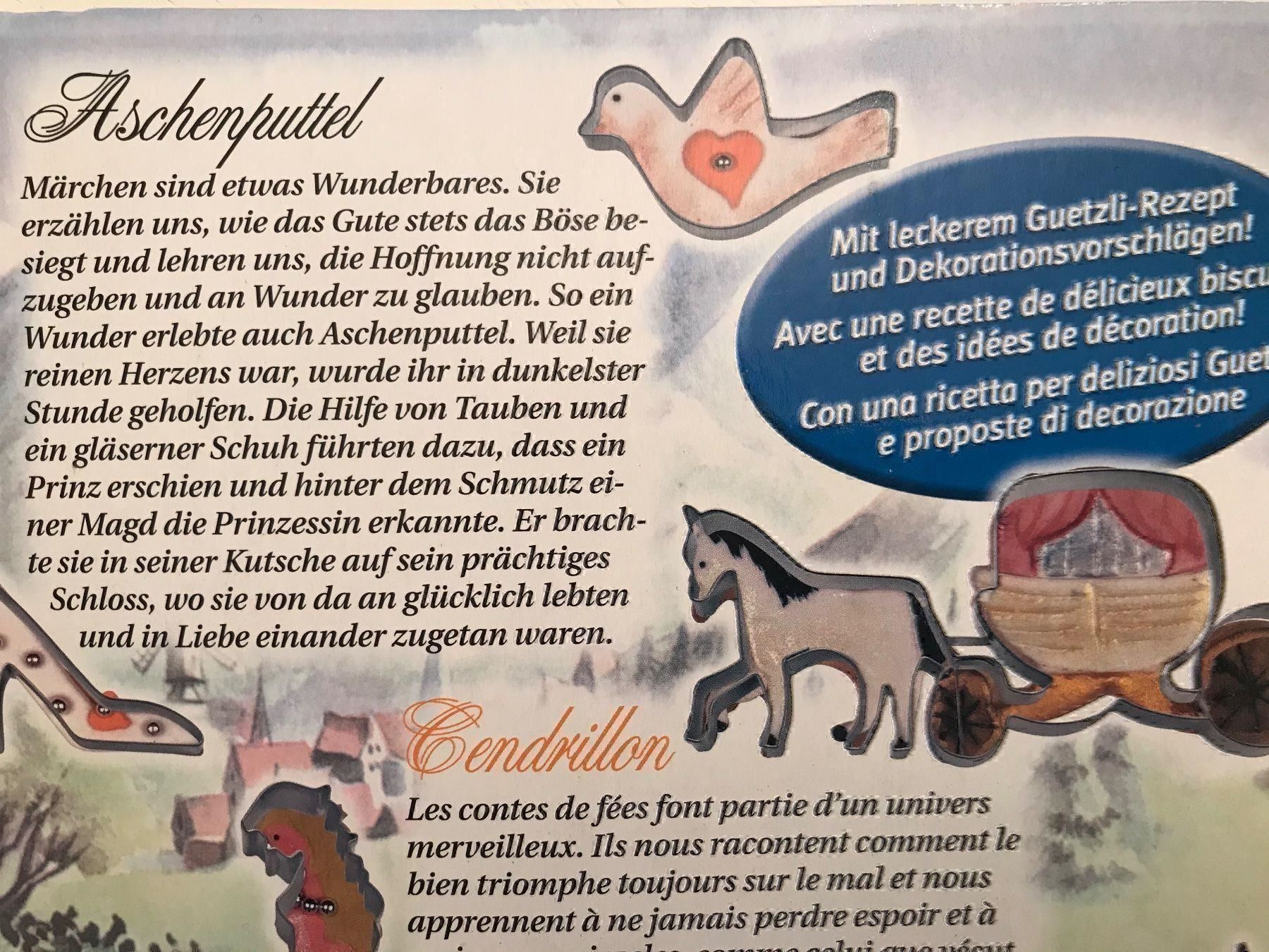 Migros Backformen: Ausstechformen: Aschenputtel, 6 Teile – Neu und originalverpackt aus Hünenberg See von spartakus02 2