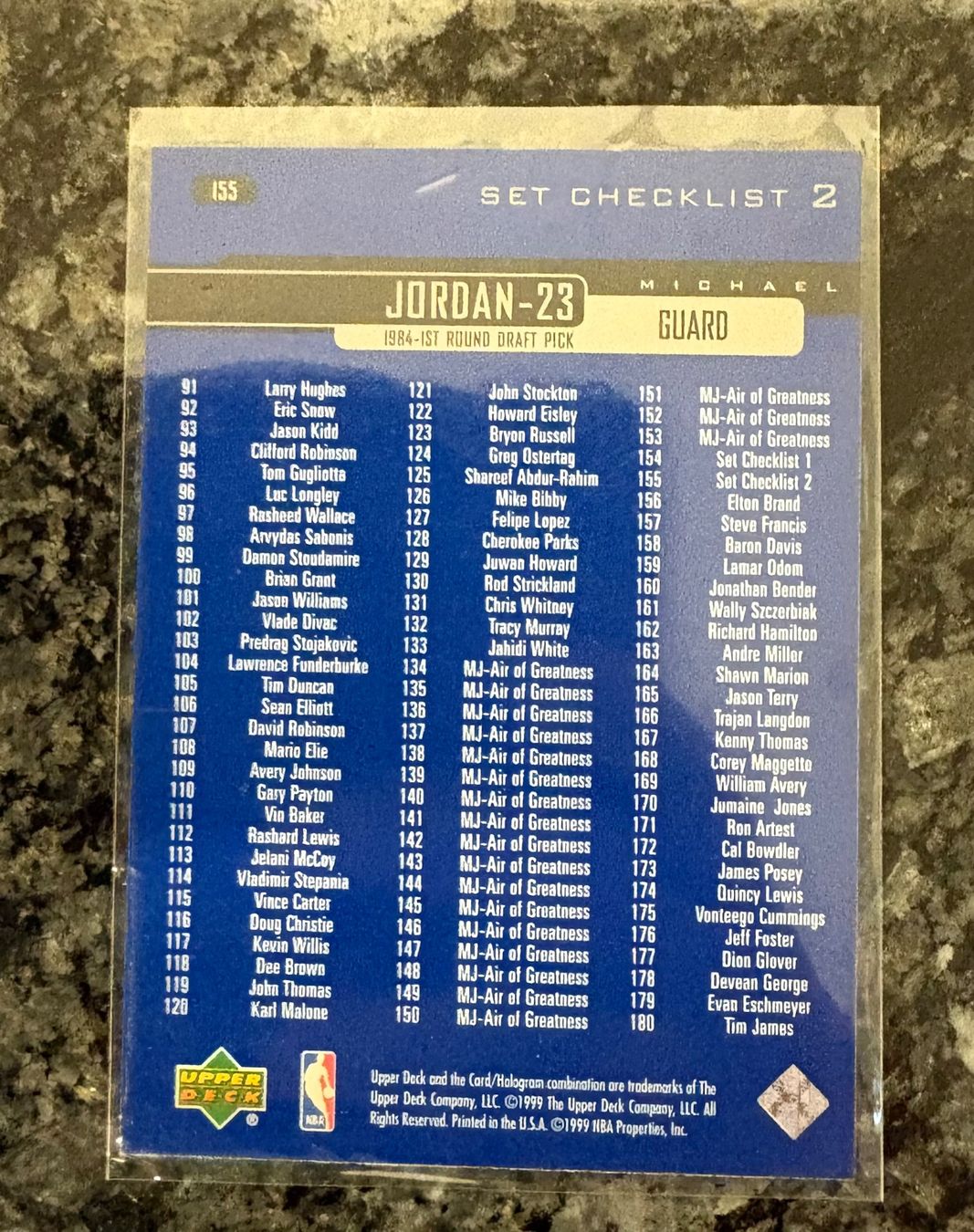 Nba Cartes à collectionner: NBA Michael Jordan Upper Deck 99/00 Checklist Card – Neuf (Voir description) à Muttenz par joba23 1