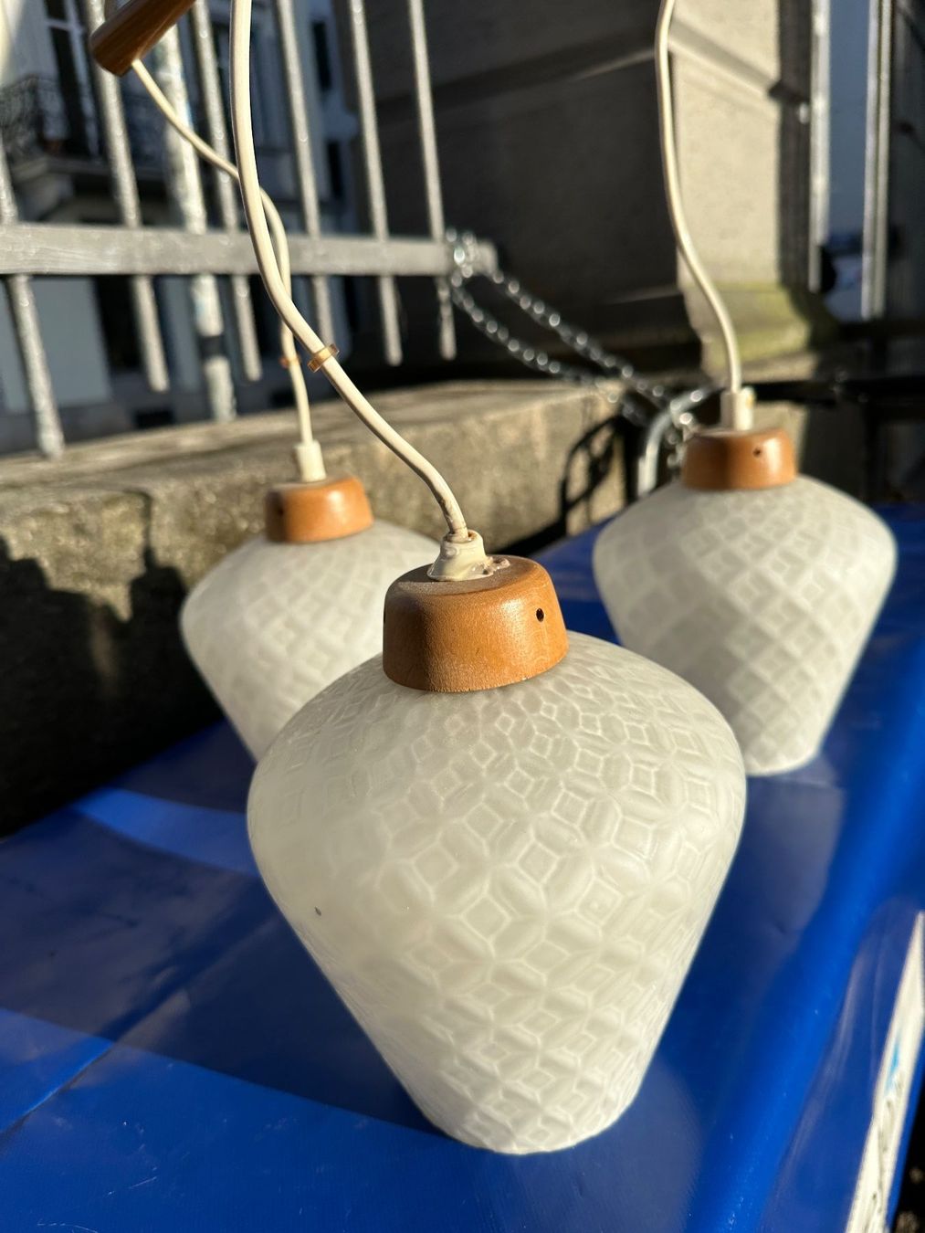 Lampadari & plafoniere: Vintage Deckenlampe Dänemark Holz + Glas – Usato da Zürich venduto da atlantis77 7