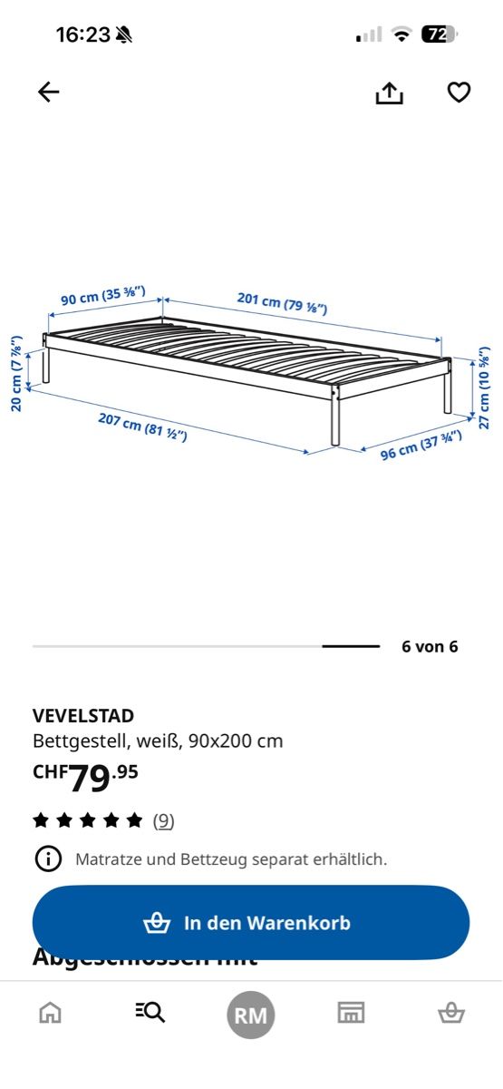 Letti: Neuwertiges Bett aus Metall – Usato da Ipsach venduto da Rbaba10 3