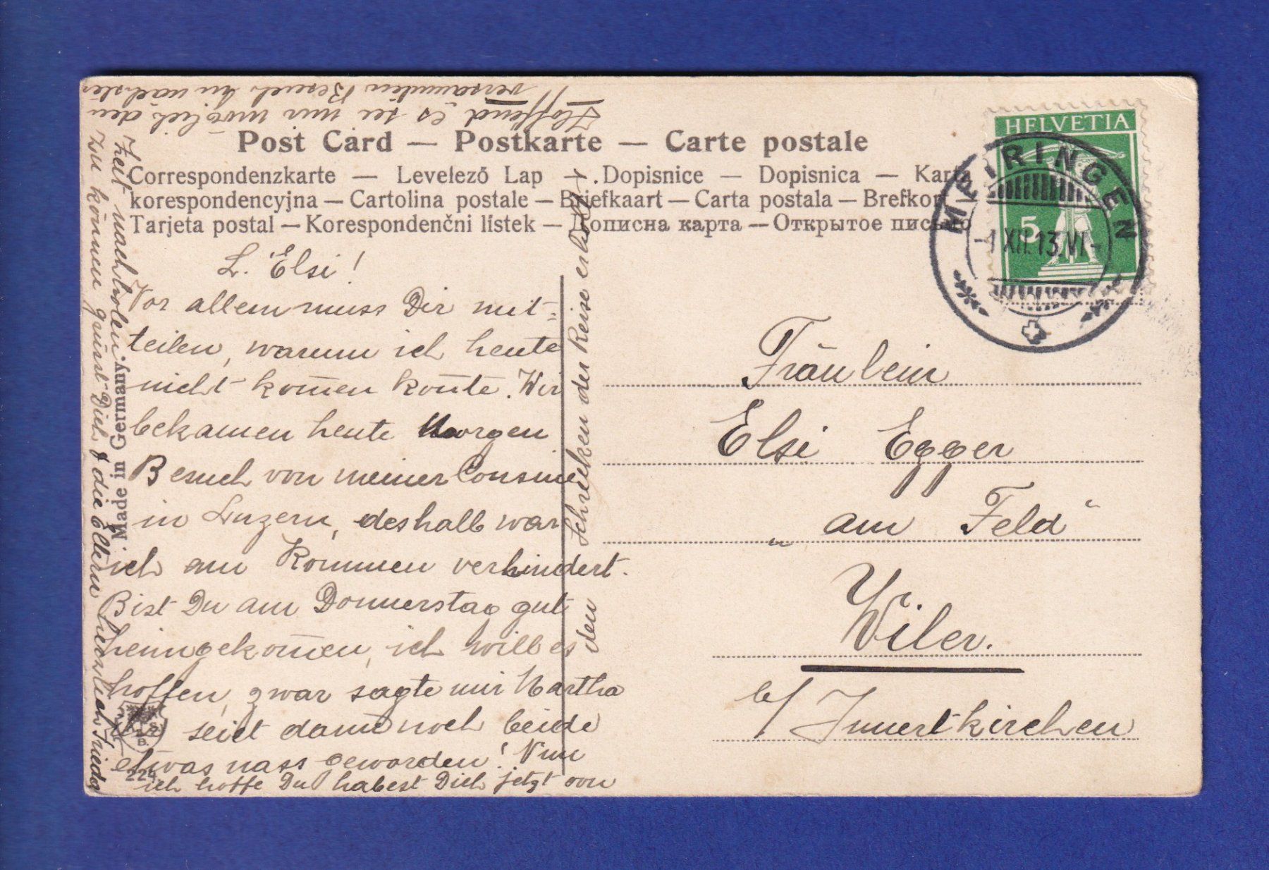 Cartoline postali: OISEAU - Hirondelles / Schwalben - Gedicht – Usato da Pully venduto da nicecards-shop 1