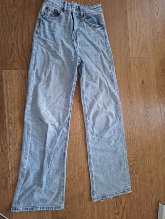 Jean large high waist H&M, bleu clair, taille 34 