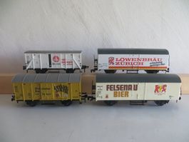 Lima etc. Spur 0: Set mit 4 Bierwagen, ohne OVP