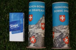 2 Stück Fähnchen Bombe Deko Schweiz Vintage Top Zustand