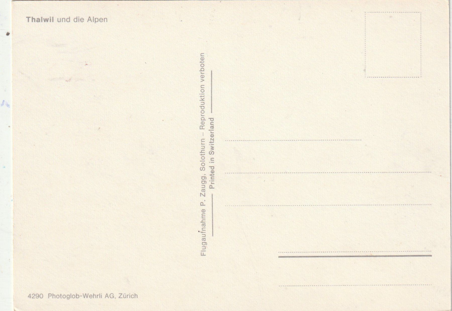 Cartes postales: Thalwil – D'occasion à Lumbrein par made02 1