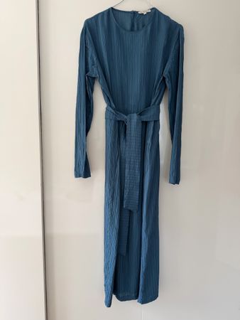 Blue longsleeve maxi dress size S wedding guest 