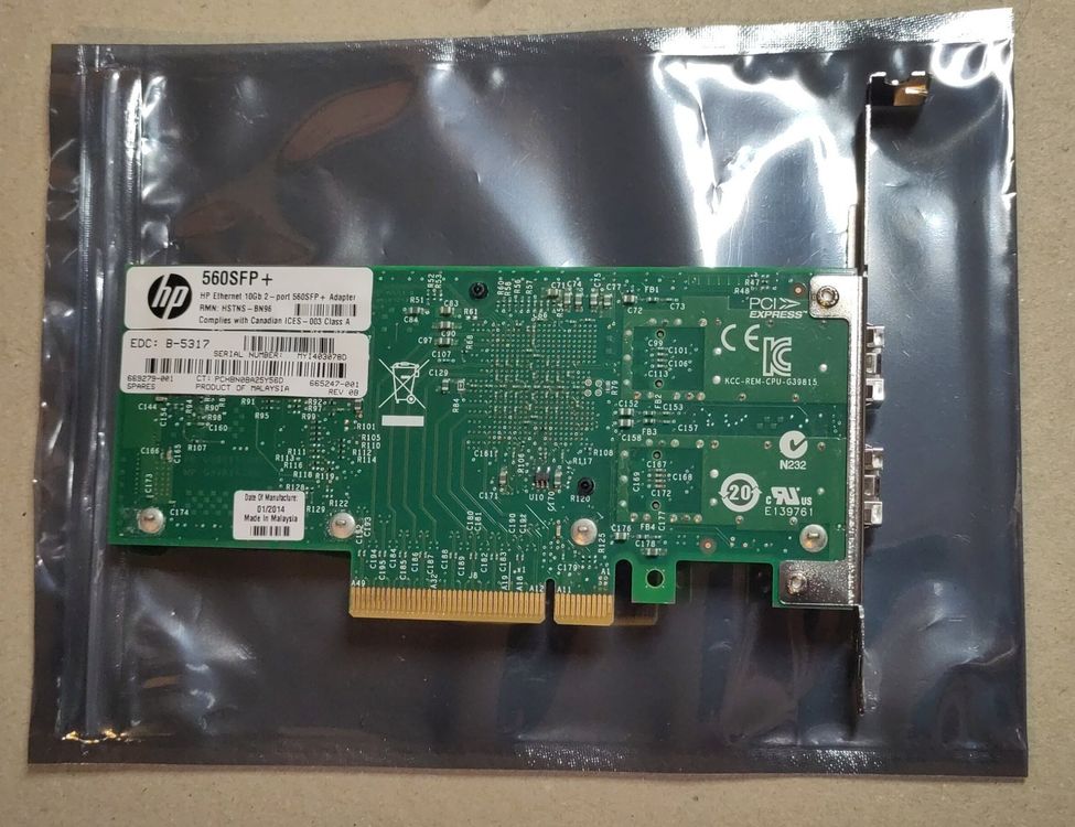 Elfcam® - Scheda di Rete 10GbE SFP per Intel X520-DA1(Intel E10G42BTDA