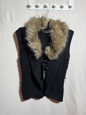 Strickweste abnehmbarer Fellkragen von Tally Weijl ca Gr M