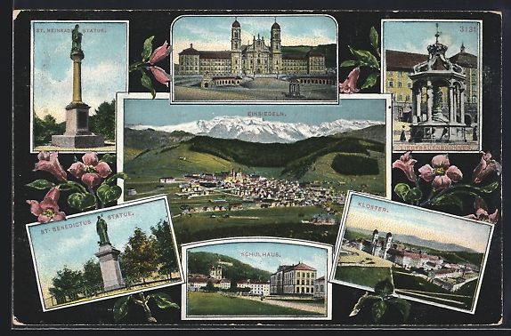 Cartoline postali: Einsiedeln, St. Benedictus Statue, Klost – Usato da Berlin venduto da bartko-reher