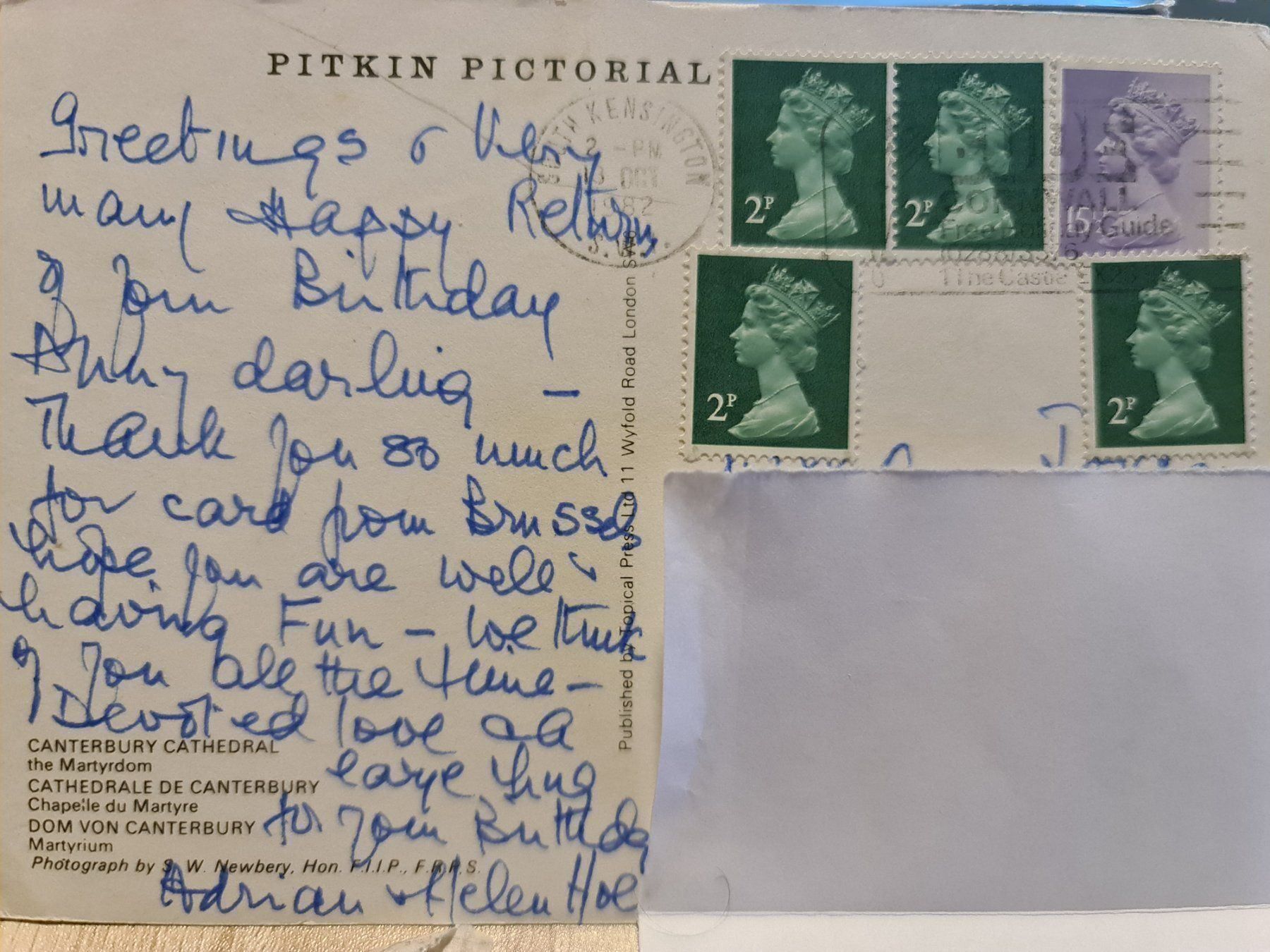 Cartoline postali: Ansichtskarte Canterbury Cathedral 1982 – Usato da Dintikon venduto da Vexi 1