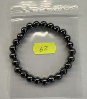 Magnet Armband Kugeln Schwarz Naturstein.
