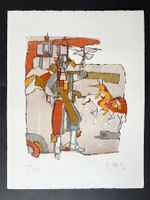 Rudolf MIRER Originallithografie  "Portrait K.P." 65 x 50 cm