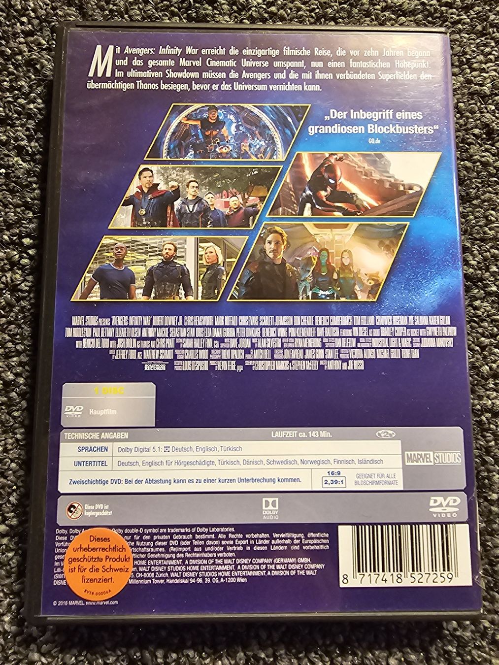 Tous les DVDs: Avengers Infinity War (21791) – D'occasion à Ruswil par jan_bxl5 1