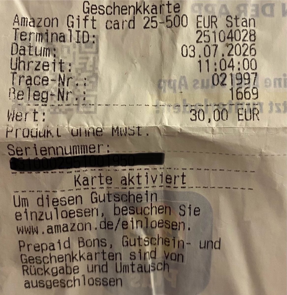 Gutscheine: Amazon Gutschein 30€ – Neu und originalverpackt aus Mumpf von Nico_207 2