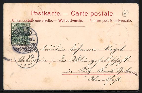 Cartoline postali: Litho Basel, Flusspartie am Münster – Usato da Berlin venduto da bartko-reher 1