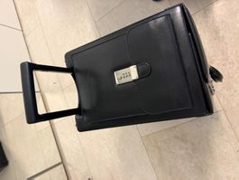 Aktenkoffer Leder Schwarz mit Rollen und Zahlenschloss gu...