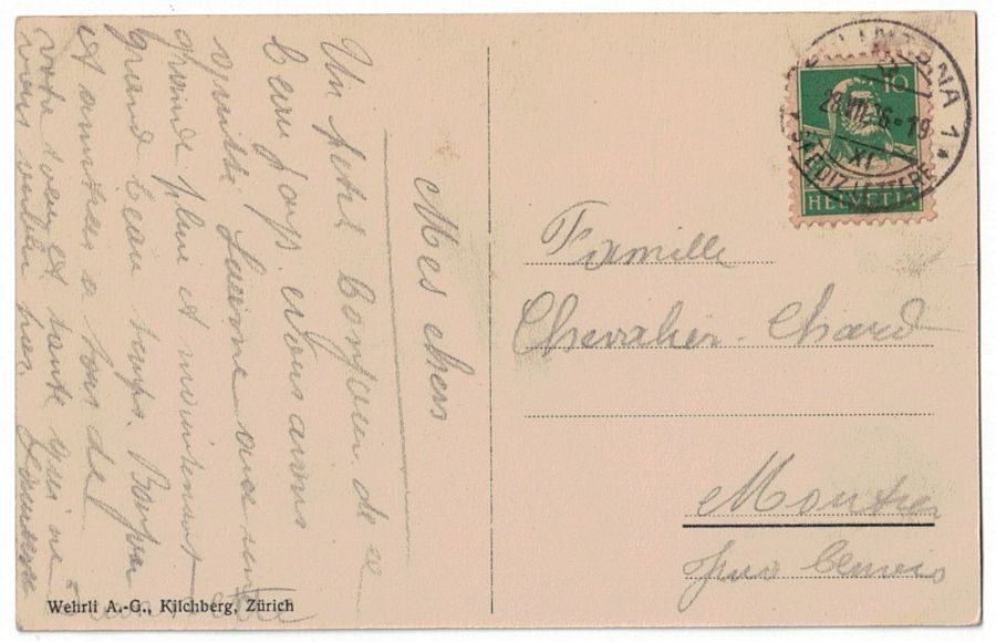 Ansichtskarten: Bellinzona, Veduta Nord, circolata 1926 – Gebraucht aus Frauenfeld von POML 1