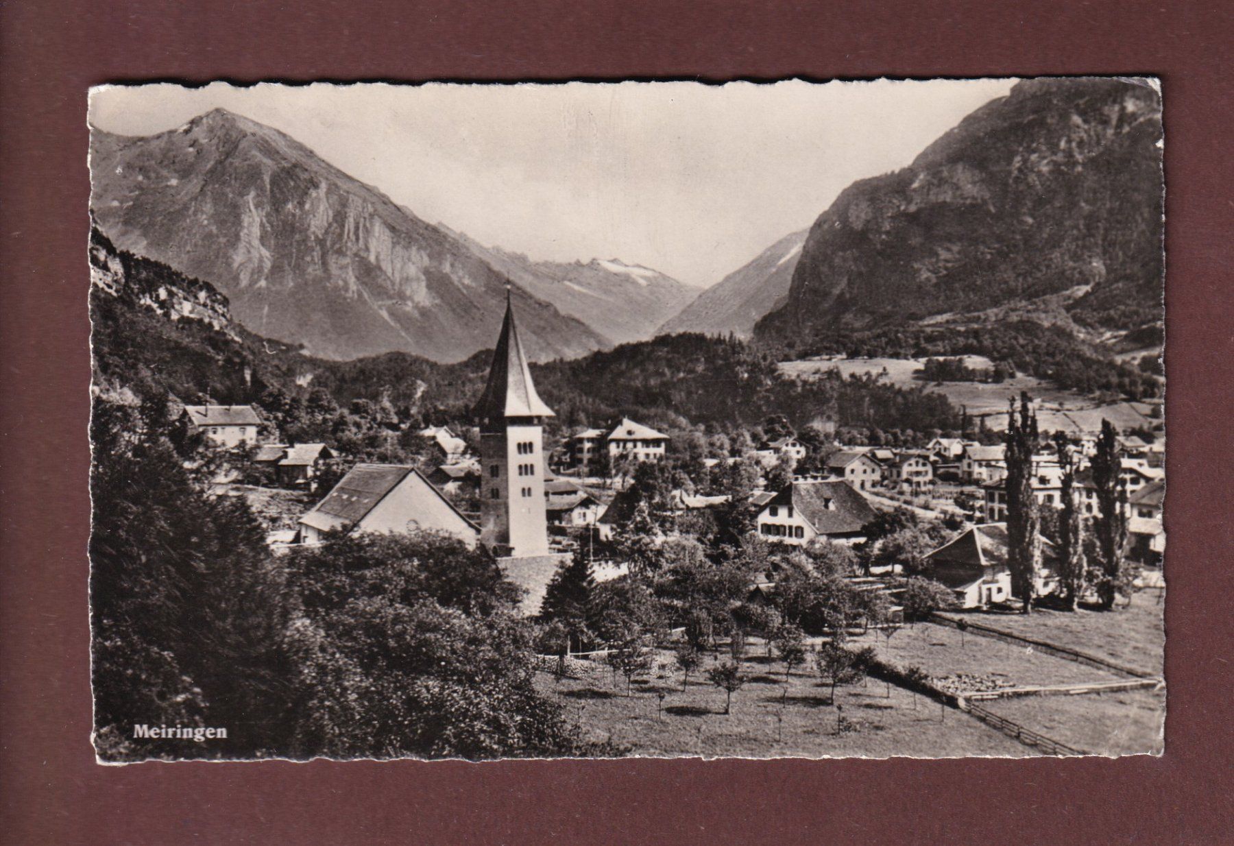 Cartoline postali: MEIRINGEN - Teil mit Kirche - 1942 – Usato da Pully venduto da nicecards-shop