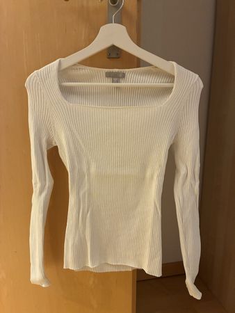 H&M Ripp-Oberteil, XS, Creme - Herbst-Look! Top Zustand!