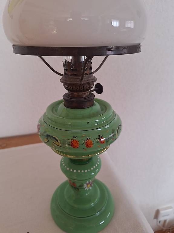 Lampade: Öl Lampe mit Porzelan – Usato da Vilters venduto da leco01 2