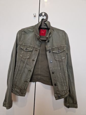 S.Oliver Damen Jeansjacke, Khaki-Grün, Gr. 36, Top Zustand!