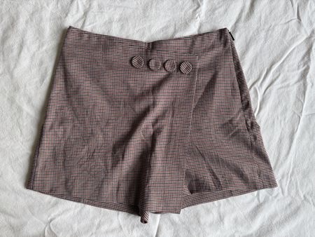 Houndstooth High-Waisted Skort