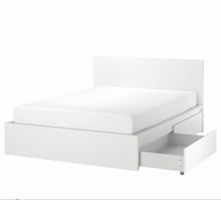 Gratis MALM Bettgestell mit 2 Schubkästen 160x200 cm weiss