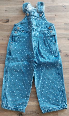 Latzhose Kinder Grösse 98 Herzen blau