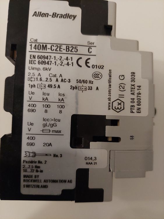 Motorschutzschalter MC02-1,6-2,5A - Wasserdicht IP55 Für 220V/380V