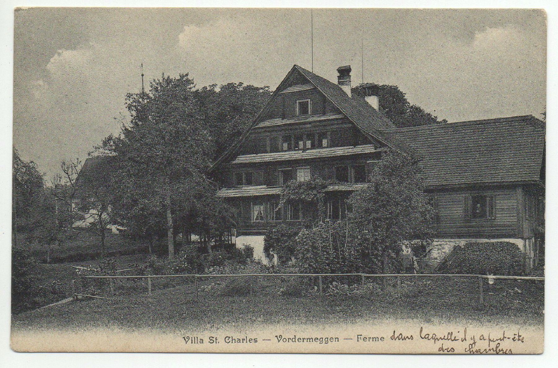 Cartoline postali: VORDERMEGGEN Villa St. Charles, Ferme – Usato da Jona venduto da philajona