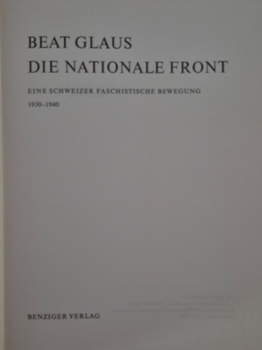 Livres: Die Nationale Front – D'occasion à Balsthal par Jamamoegg 1
