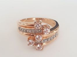 Ring Rosegold 925 Silber Zirkonia Grösse 17.1 mm