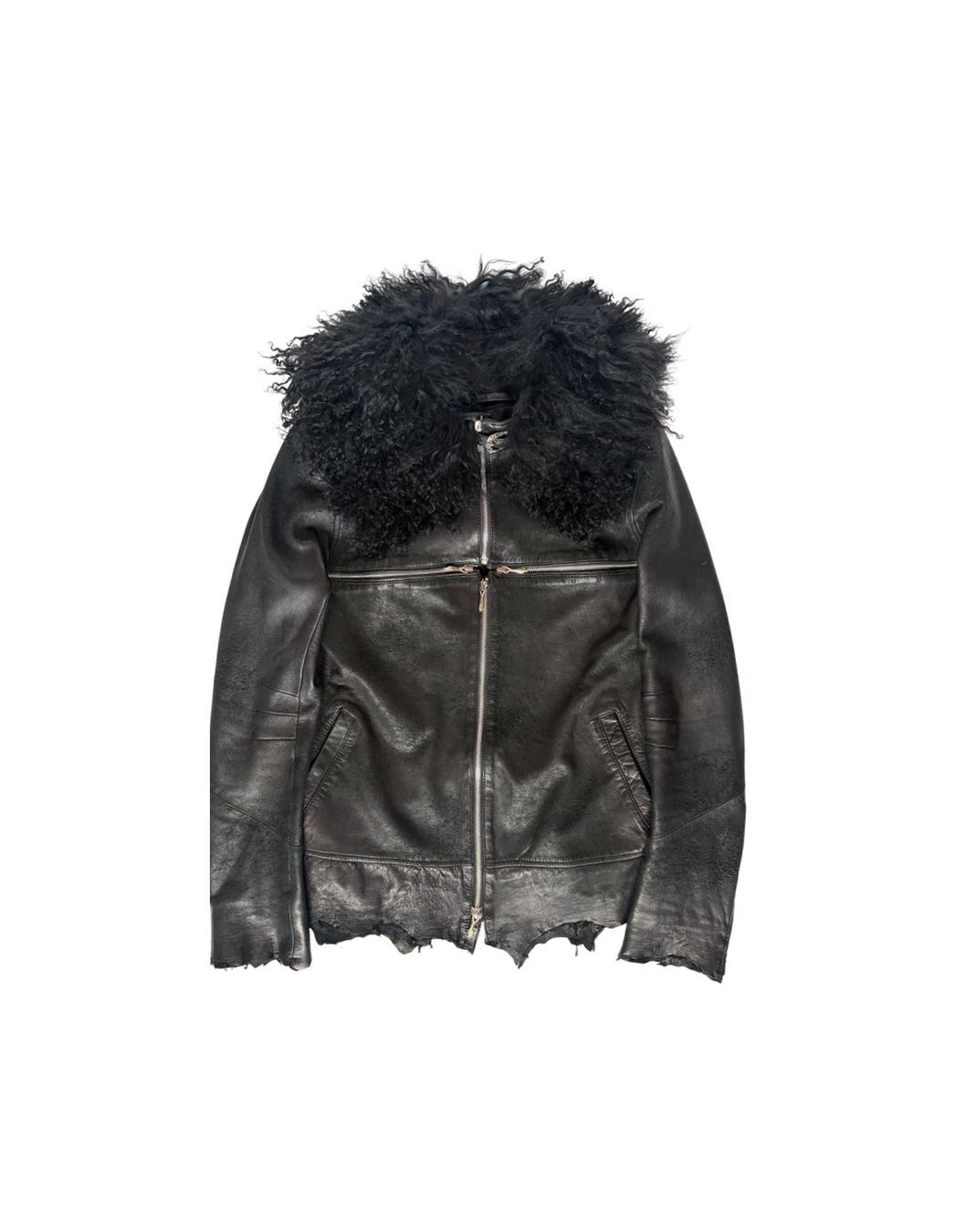 Jacken: 14th Addiction Cross Zip Fur Leather Jacket – Gebraucht aus Thierachern von n.webl