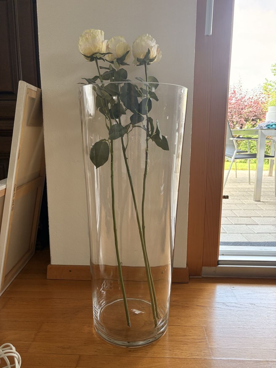 Vasen & Gefässe: Grosse Vase mit Kunstrosen  – Neu (gemäss Beschreibung) aus Zürich von Cristin0085