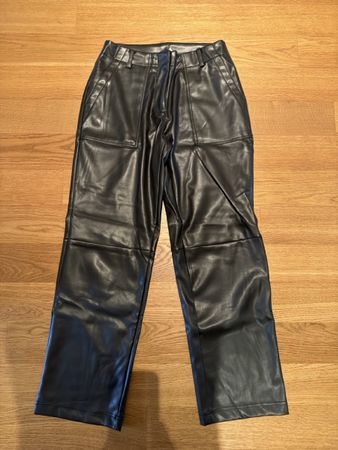 Only Trousers Leather Black Size S Length 32 New