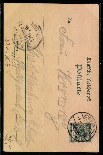 Cancelleria postale: Vorläufer-Lithographie Rudelsburg, 1895 – Usato da Berlin venduto da bartko-reher 1