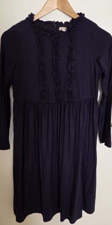 Bonpoint Ruffle Dress Navy Blue Age 12 Good Condition