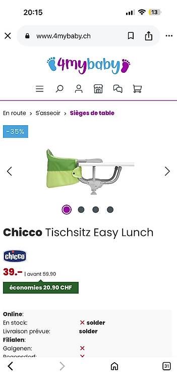 Pasti del neonato: Siège de table  – Usato da Chézard-St-Martin venduto da luc_q9tn