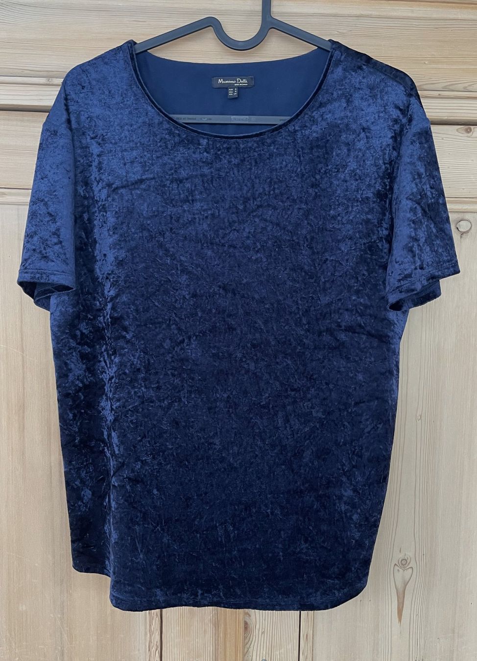 Massimo Dutti Top: dunkelblaues Samtoberteil, Massimo Dutti, Gr. S – Nuovo (secondo la descrizione) da Chur venduto da Zido