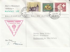 Ballonpost Flugmeeting Langenthal 1958
