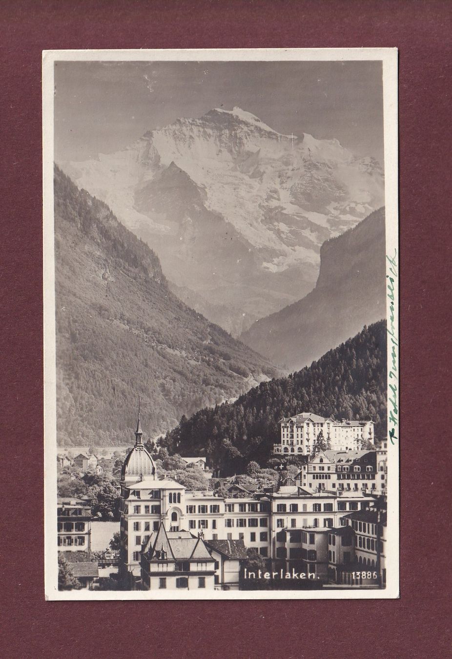 Ansichtskarten: INTERLAKEN - Jungfrau - 1922 – Gebraucht aus Pully von nicecards