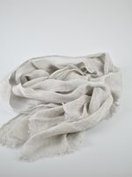 Massimo Dutti Schal, hellgrau, Leinen