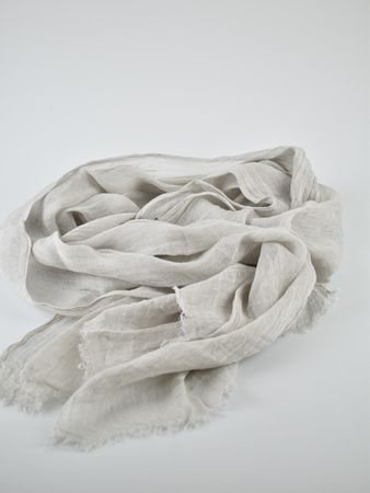 Massimo Dutti Schal, hellgrau, Leinen